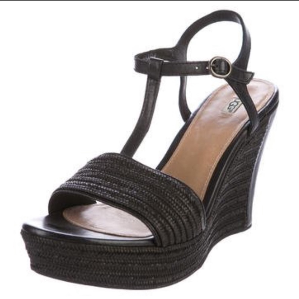 UGG AUSTRALIA FITCHIE ESPADRILLE WEDGE SANDALS - 6